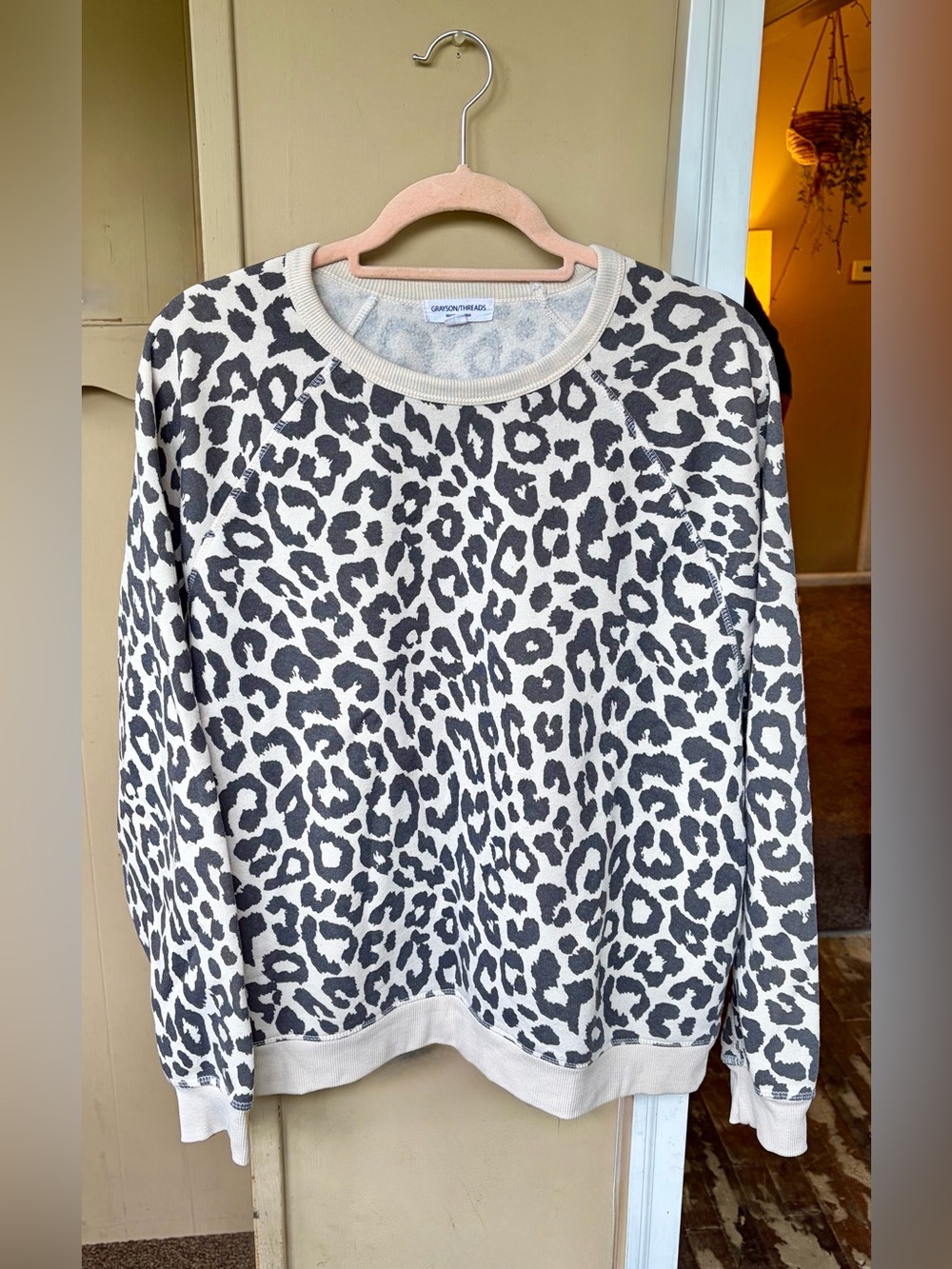 Leopard-Print Crewneck Sweater
